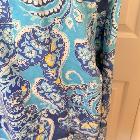 Ruby Rd. Blue and Turquoise Paisley Button-Down Shirt - Picture 8 of 12